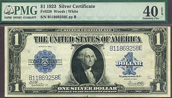 image for: Fr.238 1923 $1  PMG XF40  EPQ [B11869258E]