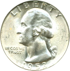 image for: 1953-S 25c PCGS MS66