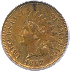 image for: 1867 1c PCGS MS63 RB