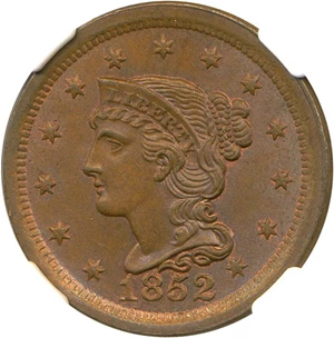 image for: 1852 1c NGC MS65 BN