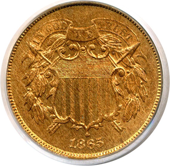 image for: 1865 2c  PCGS MS64 RD