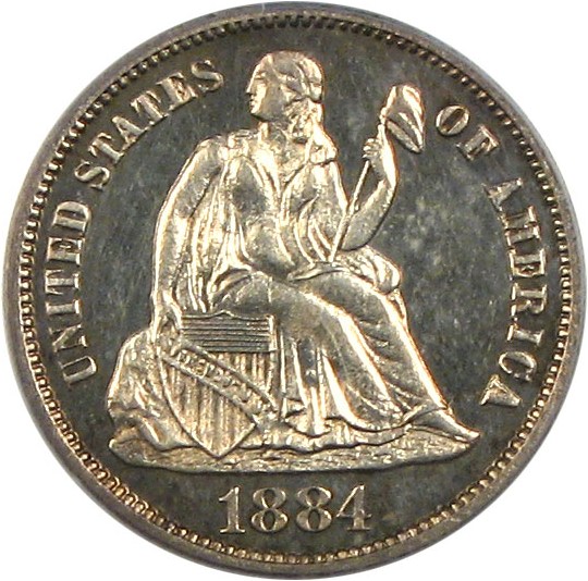 image for: 1884 10c  PCGS Proof 63 