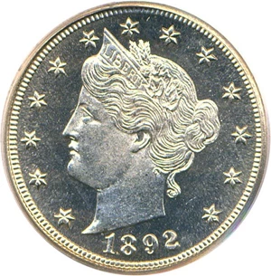 image for: 1892 5c PCGS Proof 65 Cameo