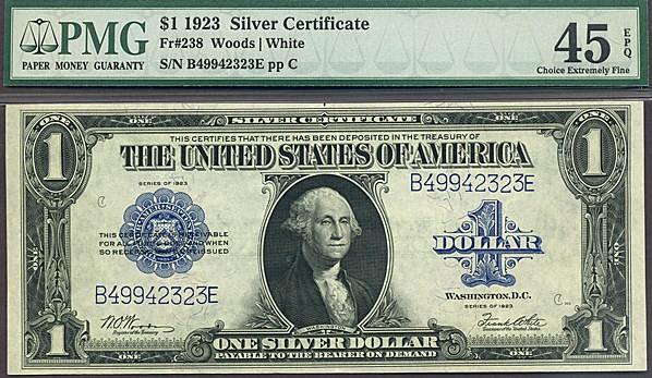 image for: Fr.238 1923 $1  PMG XF45  EPQ [B49942323E]