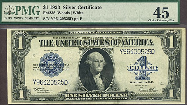 image for: Fr.238 1923 $1  PMG XF45  [Y96420525D]