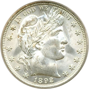image for: 1892 50c PCGS MS65