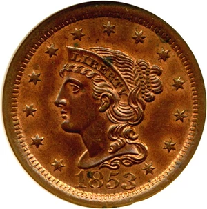 image for: 1853 1c NGC MS64 RB