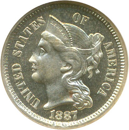 image for: 1887 3cN  NGC Proof 66 
