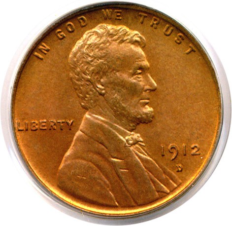image for: 1912-D 1c  PCGS MS65 RD