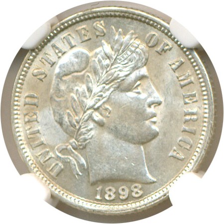 image for: 1898 10c  NGC MS61