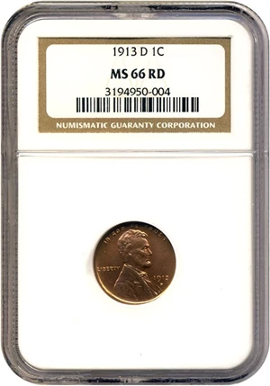 image for: 1913-D 1c NGC MS66 RD