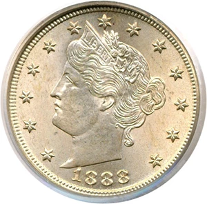 image for: 1888 5c PCGS MS65