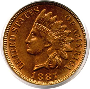 image for: 1887 1c PCGS MS64 RD