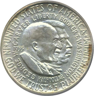 image for: 1953-D 50c Wash-Carver PCGS MS65