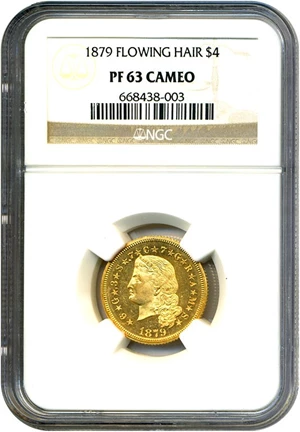 image for: 1879 $4 Flowing Hair NGC Proof 63 Cameo *Stella*