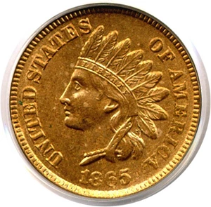 image for: 1865 1c Fancy 5 PCGS MS64 RD