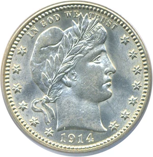image for: 1914 25c PCGS MS63