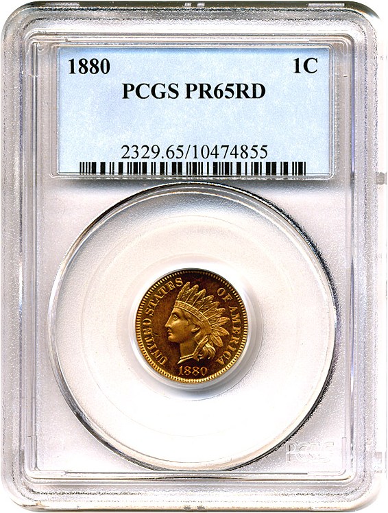 image for: 1880 1c  PCGS Proof 65 RD