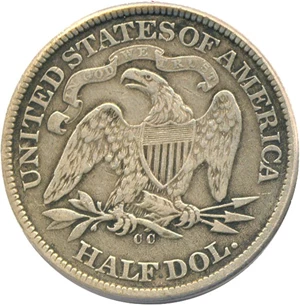 image for: 1871-CC 50c PCGS VF30