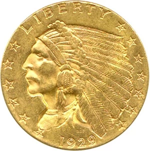 image for: 1929 $2 1/2 ANACS MS62