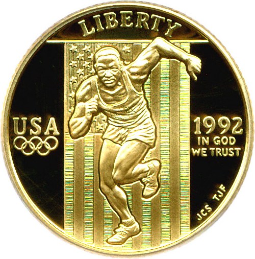 image for: 1992-W $5 PCGS Proof 70 DCameo (Olympic Sprinter)