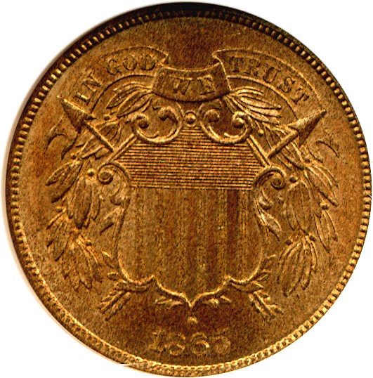 image for: 1865 2c  NGC MS65 RD