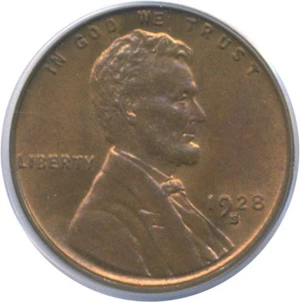 image for: 1928-S 1c PCGS MS64 RB