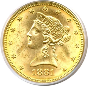 image for: 1881 $10 PCGS MS63