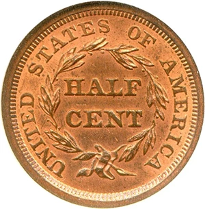 image for: 1857 1/2c NGC MS64 RD
