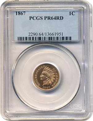 image for: 1867 1c PCGS Proof 64 RD