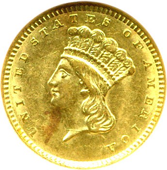 image for: 1857 G$1  NGC AU58 