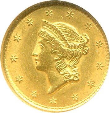 image for: 1851-O G$1  NGC MS62 