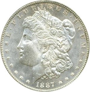 image for: 1887/6 $1 PCGS/CAC MS63