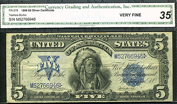 image for: Fr.278 1899 $5 Chief CGA VF35  [M52766946]