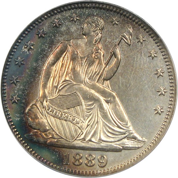 image for: 1889 50c  PCGS Proof 62 *Obverse Rim Color*