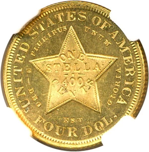 image for: 1879 $4 Flowing Hair NGC Proof 63 Cameo *Stella*
