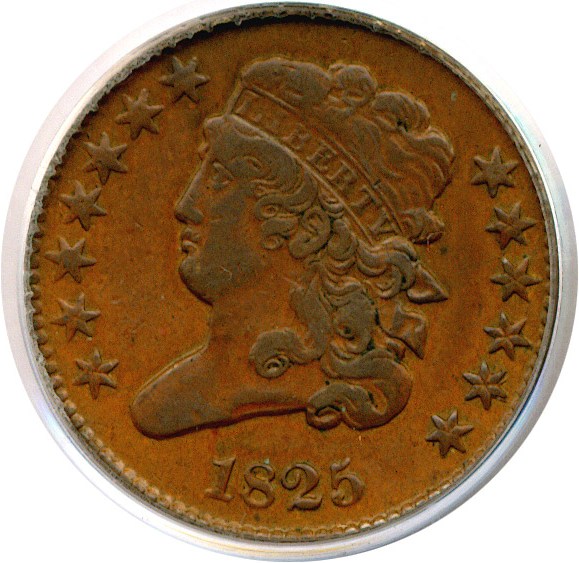 image for: 1825 1/2c  PCGS XF40