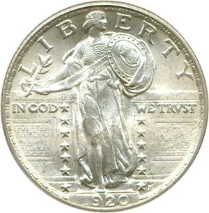 image for: 1920 25c PCGS MS66