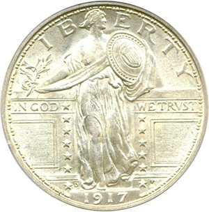 image for: 1917-D 25c Ty.1 PCGS MS64 FH