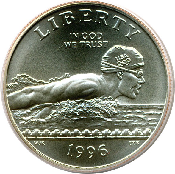 image for: 1996-S 50c Olympic Swimming PCGS MS70 
