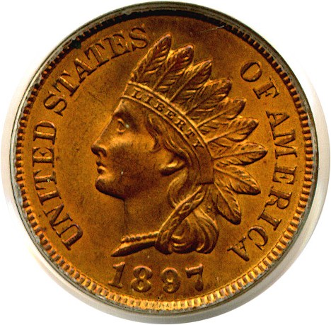 image for: 1897 1c  PCGS MS64 RD OGH