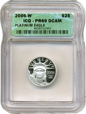 image for: 2006-W $25 Platinum Eagle ICG Proof 69 DCameo