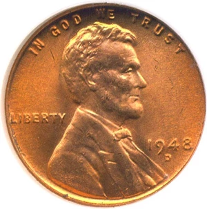 image for: 1948-D 1c NGC MS66 RD