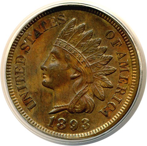 image for: 1893 1c  ANACS AU53 BN