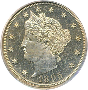 image for: 1895 5c PCGS Proof 63 Cameo