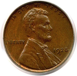 image for: 1928-D 1c PCGS MS62 BN