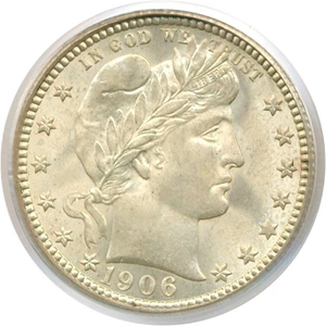 image for: 1906 25c PCGS MS65