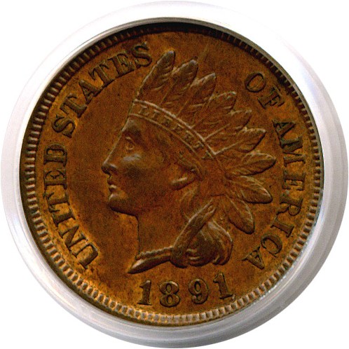 image for: 1891 1c  PCGS MS63 BN