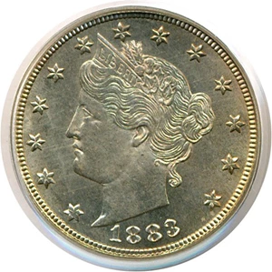 image for: 1883 5c With Cents PCGS MS66 OGH