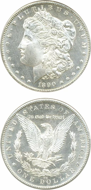 image for: 1890-CC $1 PCGS MS65 PL
